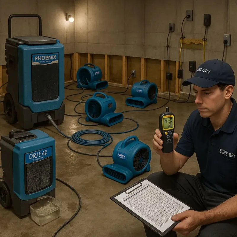 Structural Drying and Dehumidification process in Medford, MA